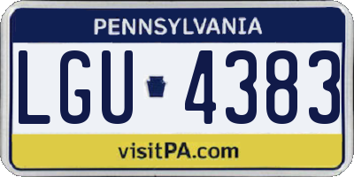PA license plate LGU4383