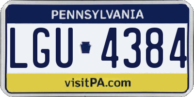 PA license plate LGU4384