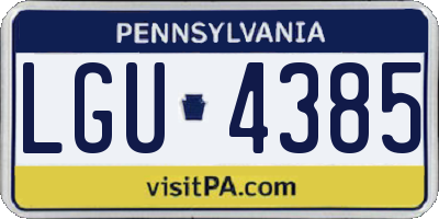 PA license plate LGU4385