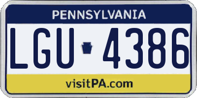 PA license plate LGU4386