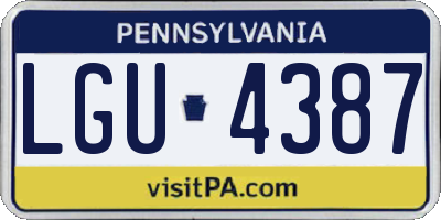 PA license plate LGU4387