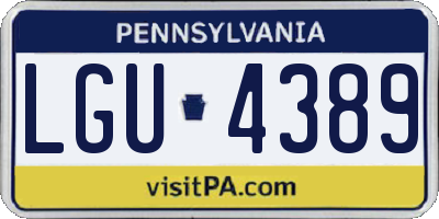 PA license plate LGU4389