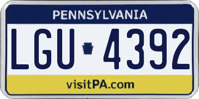 PA license plate LGU4392