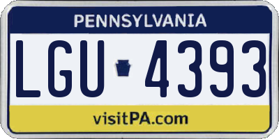 PA license plate LGU4393