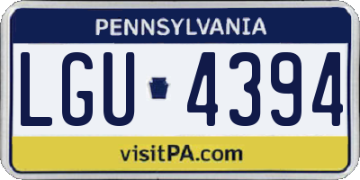 PA license plate LGU4394