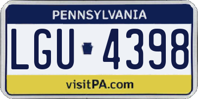 PA license plate LGU4398