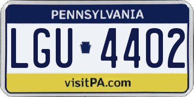 PA license plate LGU4402