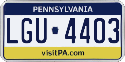 PA license plate LGU4403