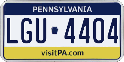 PA license plate LGU4404