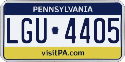 PA license plate LGU4405