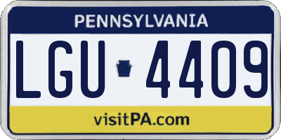 PA license plate LGU4409