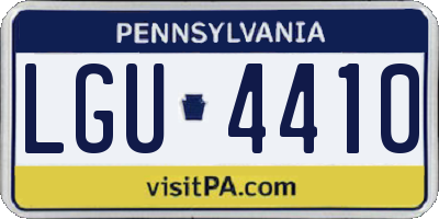 PA license plate LGU4410