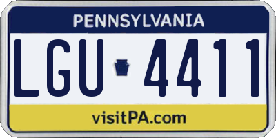 PA license plate LGU4411