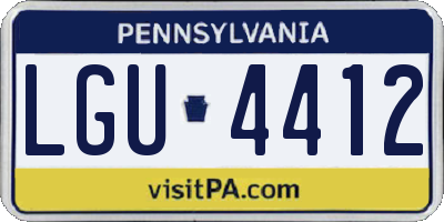 PA license plate LGU4412