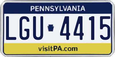 PA license plate LGU4415