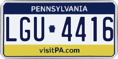 PA license plate LGU4416