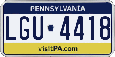 PA license plate LGU4418