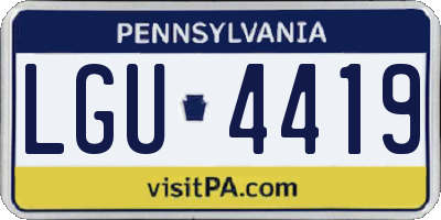 PA license plate LGU4419