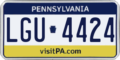 PA license plate LGU4424