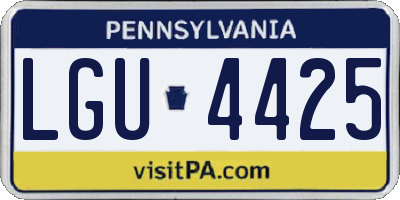 PA license plate LGU4425