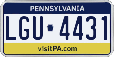 PA license plate LGU4431