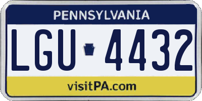 PA license plate LGU4432