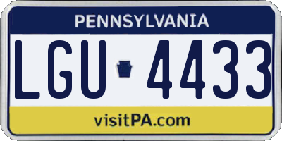 PA license plate LGU4433