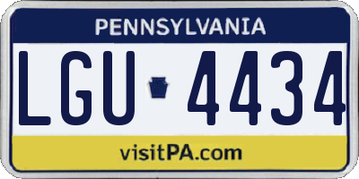 PA license plate LGU4434