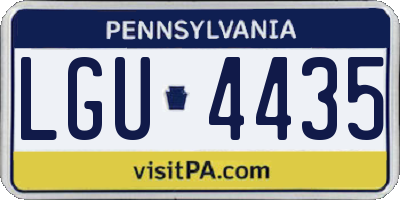 PA license plate LGU4435