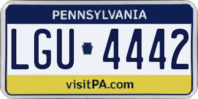 PA license plate LGU4442