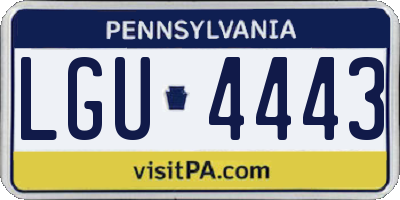 PA license plate LGU4443