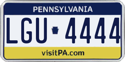 PA license plate LGU4444