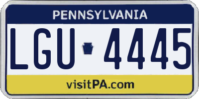 PA license plate LGU4445