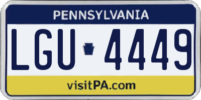 PA license plate LGU4449