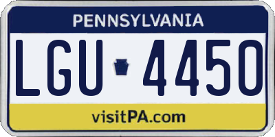 PA license plate LGU4450