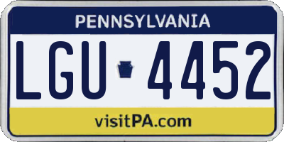 PA license plate LGU4452