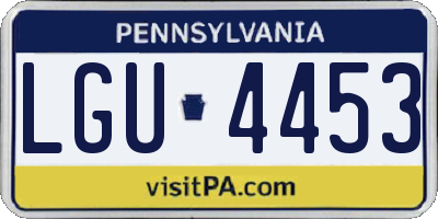 PA license plate LGU4453