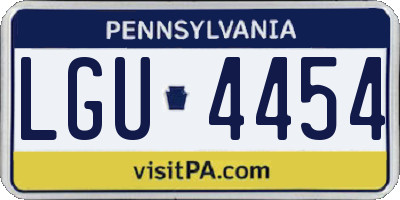 PA license plate LGU4454