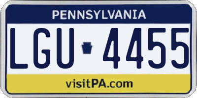PA license plate LGU4455