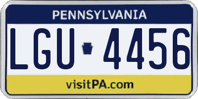 PA license plate LGU4456