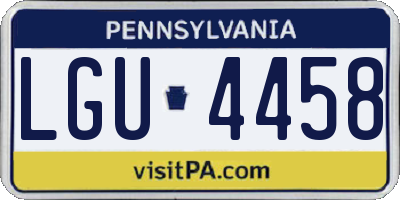 PA license plate LGU4458