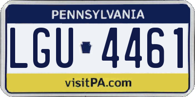 PA license plate LGU4461