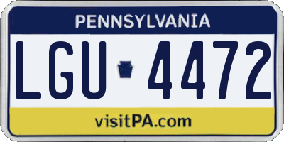 PA license plate LGU4472