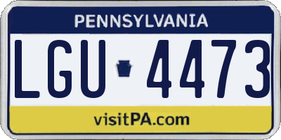PA license plate LGU4473