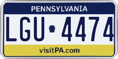 PA license plate LGU4474