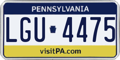 PA license plate LGU4475