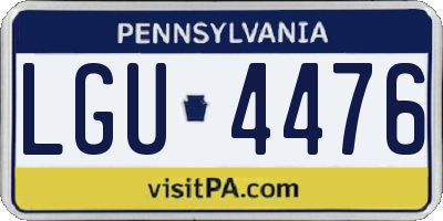 PA license plate LGU4476