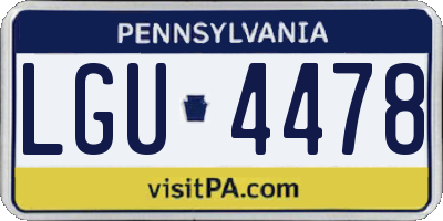 PA license plate LGU4478