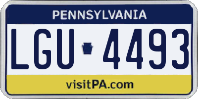 PA license plate LGU4493