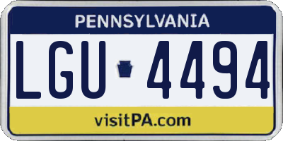 PA license plate LGU4494